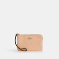 Coach Outlet Corner Zip Wristlet In Signature Leather With Charm